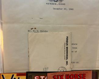 Hundreds of vintage beer labels with letters from the companies 