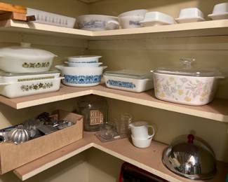 Vintage fire king, pyrex, cookie cutters, cookie jar