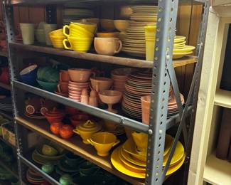 Shelves of fiesta dishes