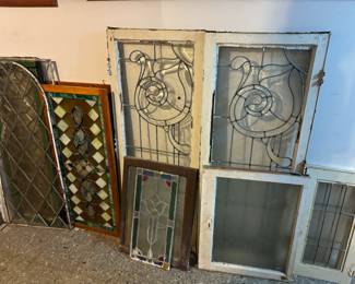 Stained glass and leaded glass panels and windows 