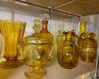 Viking, Blenko, mid century amber glass