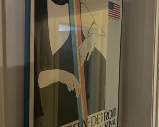 Original Montreux - Detroit International Jazz Festival Poster Framed
