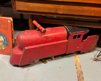 Antique train ride on children's toy