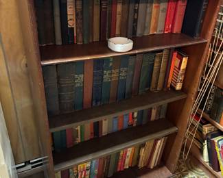 Vintage book case and books