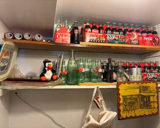 Vintage CocaCola items, pepsi tray