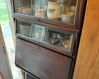 Barrister book case / secretary, lawyers book case, sponge ware, Roseville, stoneware