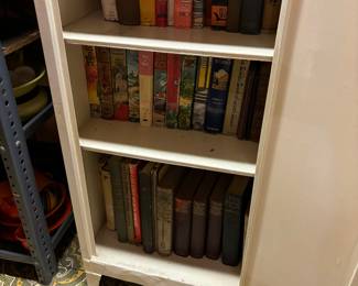 Vintage cabinet and books