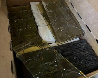 Vintage mid century glass panels 