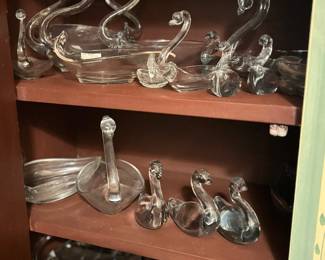 Vintage crystal swans