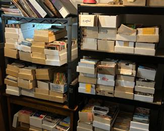 OVER 55,000 ANTIQUE / VINTAGE POST CARDS SPANNING BACK TO THE 1890'S. ALL ORGANIZED IN TRAYS AND BOOKS. THEY STARTED COLLECTING THESE IN THE 1950'S. THE CONTENT IN THESE BOXES IS SECOND TO NONE. Halloween, Christmas, valentines day, st. Patricks day, and any other Holliday you could think of. Beheadings, executions, Indians, ships, war, patriotic, celebrities. Just unbelievable  