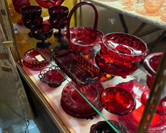 Vintage ruby red glassware 