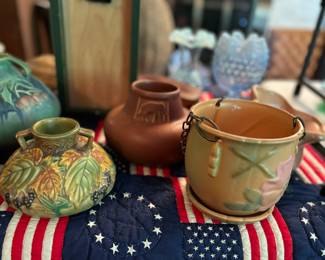 Roseville blackberry, Weller, Rookwood pottery 