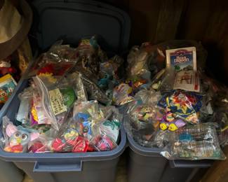 Vintage furby, McDonalds toys and any other fast food toy you can think of