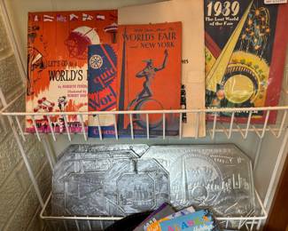 Worlds fair items spanning decades 