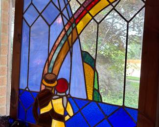 Antique stained glass window