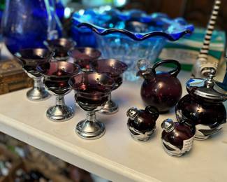 Farber Brothers krome Kraft cambridge amethyst glass 