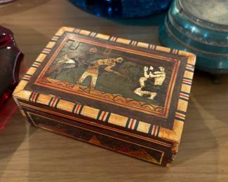Vintage inlaid wood box