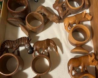 Carved animal napkin holders