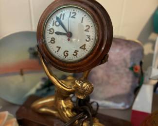 Antique art deco nude clock