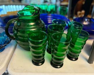 Anchor Hocking pitcher and glass set