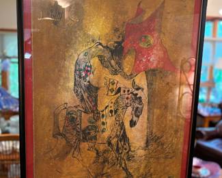 Vintage mid century signed artwork