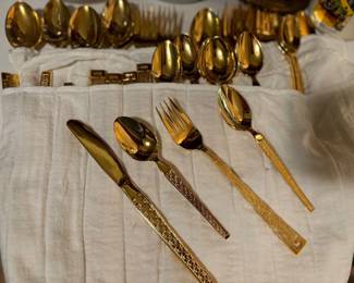 Vintage gold flatware