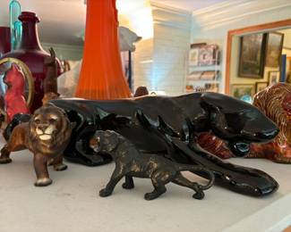 Mid century lions and panther