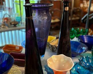 Viking glass bottles, vases