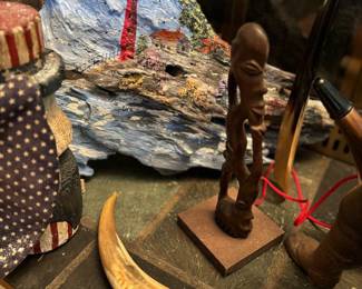 Hand carved statue, vintage tusk