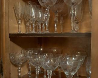 Vintage crystal stemware 