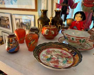 Chinese vases, plates, figures