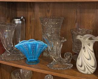 Fenton, fan vase, vases, cocktail shaker