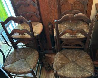 Very early oak claw foot table and chairs