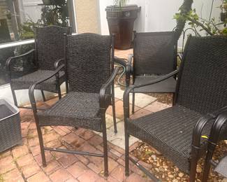 Wicker outdoor barstools