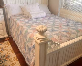 Beautiful white queen size bed frame with