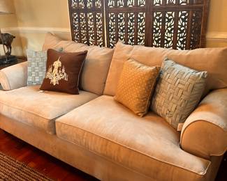 Suede fabric sofa never been sat on