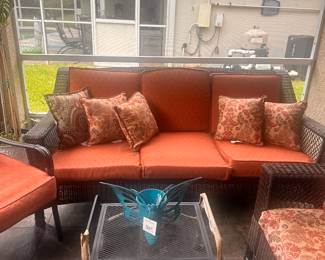 Outdoor wicker patio set