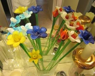 Long Stem Glass Flowers