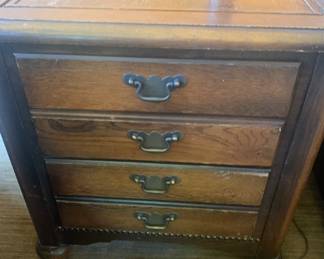 Wood End Table ~Drawers 