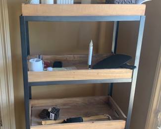 Open Wood ~ Metal Storage Shelf 
