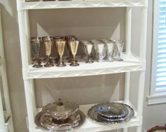 Silverplate challises and serve ware for catering