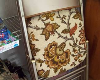 Two padded folding chairs