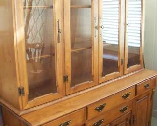 Tell City maple china cabinet