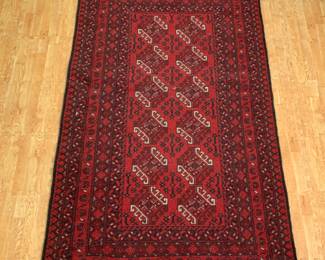 #24 • Vintage Burgundy Afghan Rug/Carpet - Wool