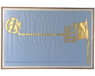 #87 • Philip Larson: "The Second Hinge" LE Signed Gold Leaf on Paper #14/25, Framed