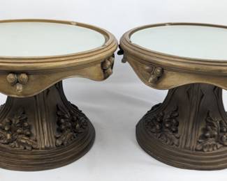 #55 • Pair of Handmade Cake Pedestal with Tempered Glass