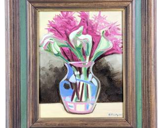 #7 • Katherine N. Crowley: "Calla Lilies" Signed Framed Oul Painting