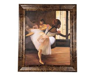 #61 • Edgar Degas: "La Pastiche Repetition of the Dance" Reproduction Detail in Burl Frame