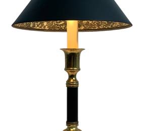#30 • Black and Brass Candlestick Table Lamp - WORKING