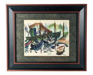 #12 • Unsigned "Mon Reve" French Watercolor, Framed